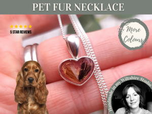 pet hair heart necklace
