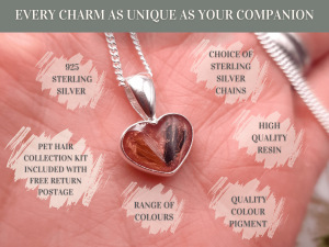 pet hair heart necklace